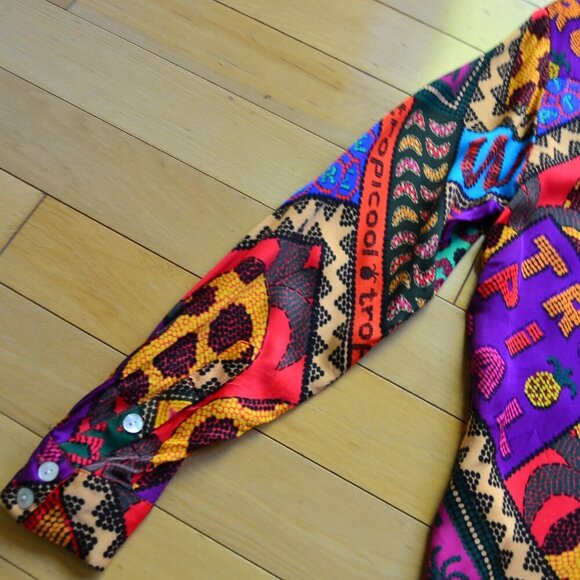 Farm Rio Dotted Patch Scarf Shirt Size XS - Picture 14 of 14